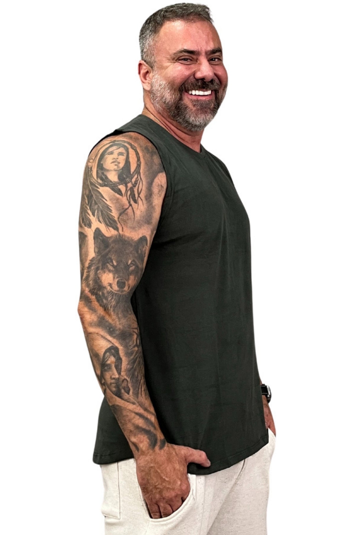 Regata Machão Levinha Verde Musgo