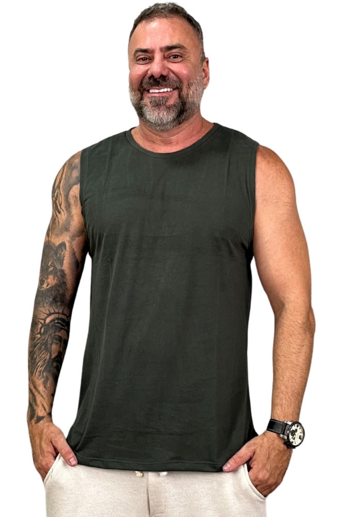 Regata Machão Levinha Verde Musgo