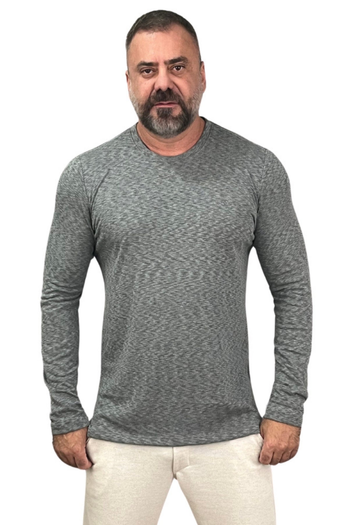 Camisa Manga Longa Moletinho Mescla