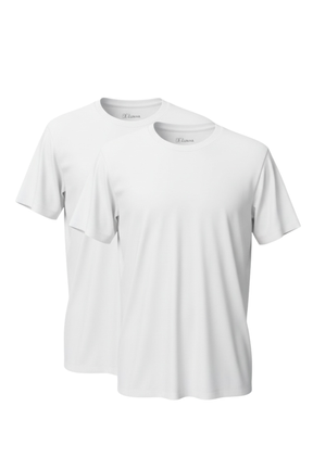 Kit 2 Camisetas Algodão Egípcio Branco