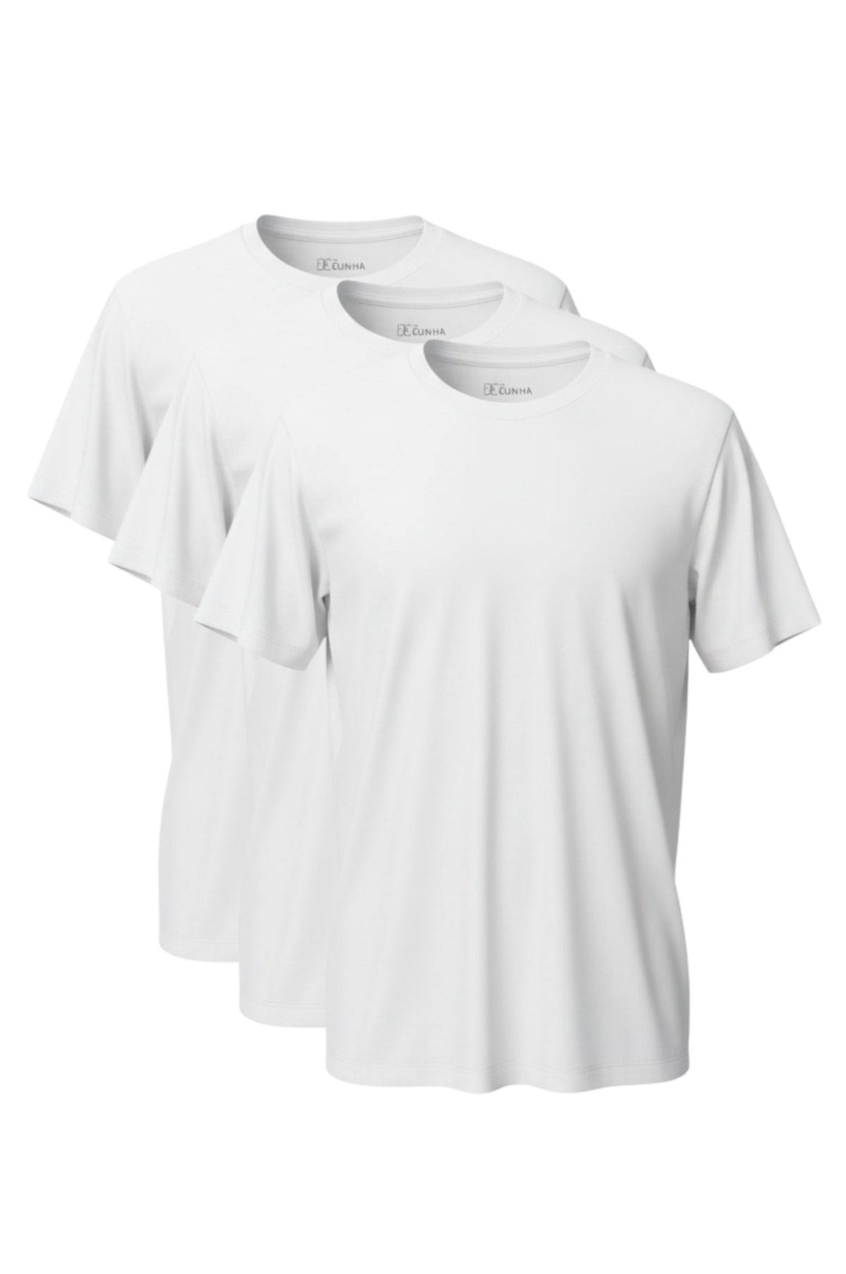 Kit 3 Camisetas Algodão Egípcio Branco