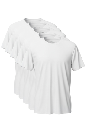 Kit 5 Camisetas Algodão Egípcio Branco
