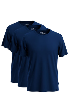 Kit 3 Camisetas Algodão Egípcio Azul Marinho