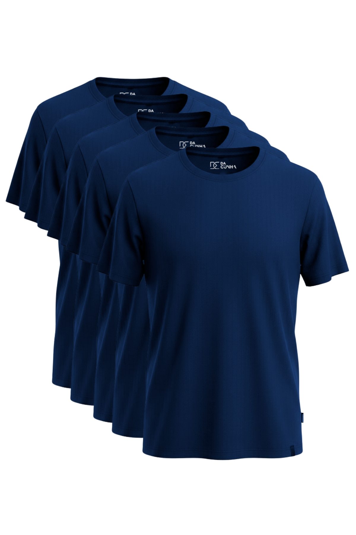 Kit 5 Camisetas Algodão Egípcio Azul Marinho