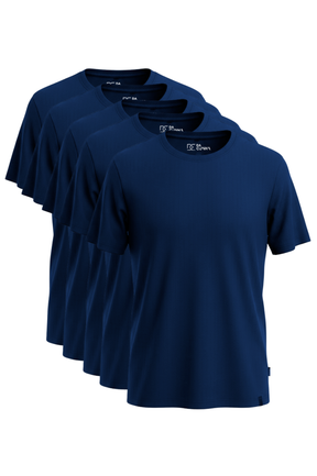 Kit 5 Camisetas Algodão Egípcio Azul Marinho
