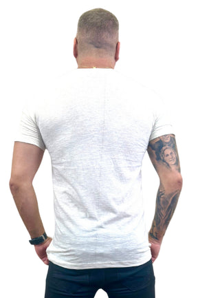 Camisa Slim Manga Curta Mescla Branca