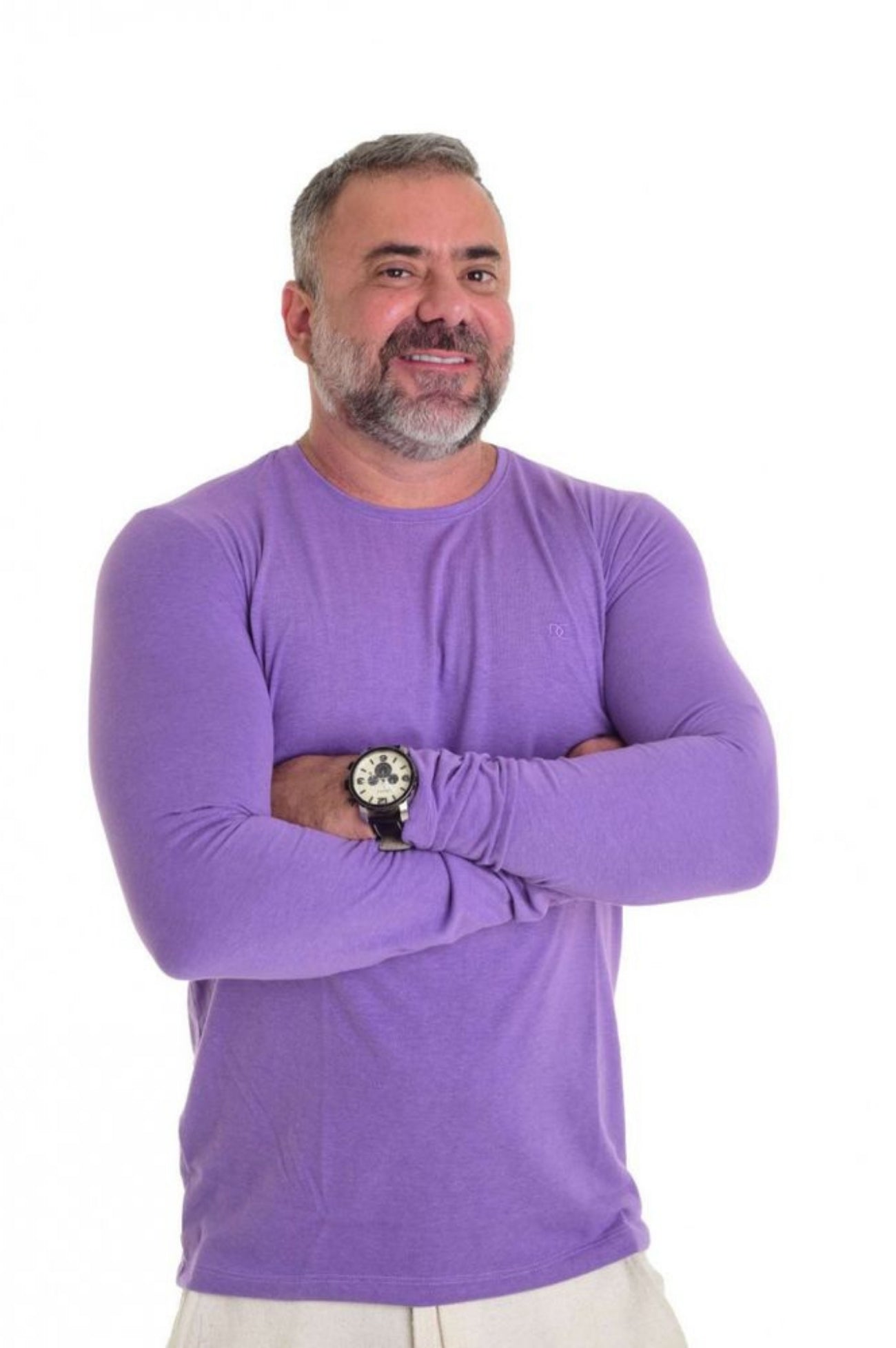 Camiseta Levinha Manga Longa Slim Lilás