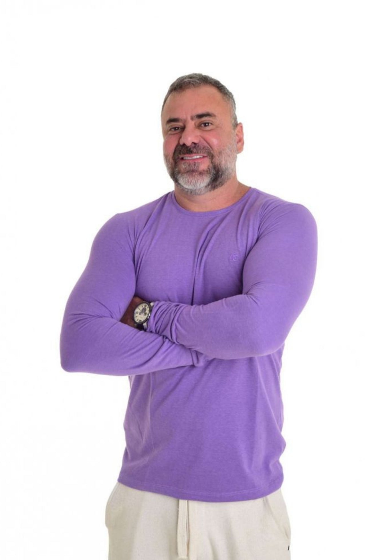 Camiseta Levinha Manga Longa Slim Lilás