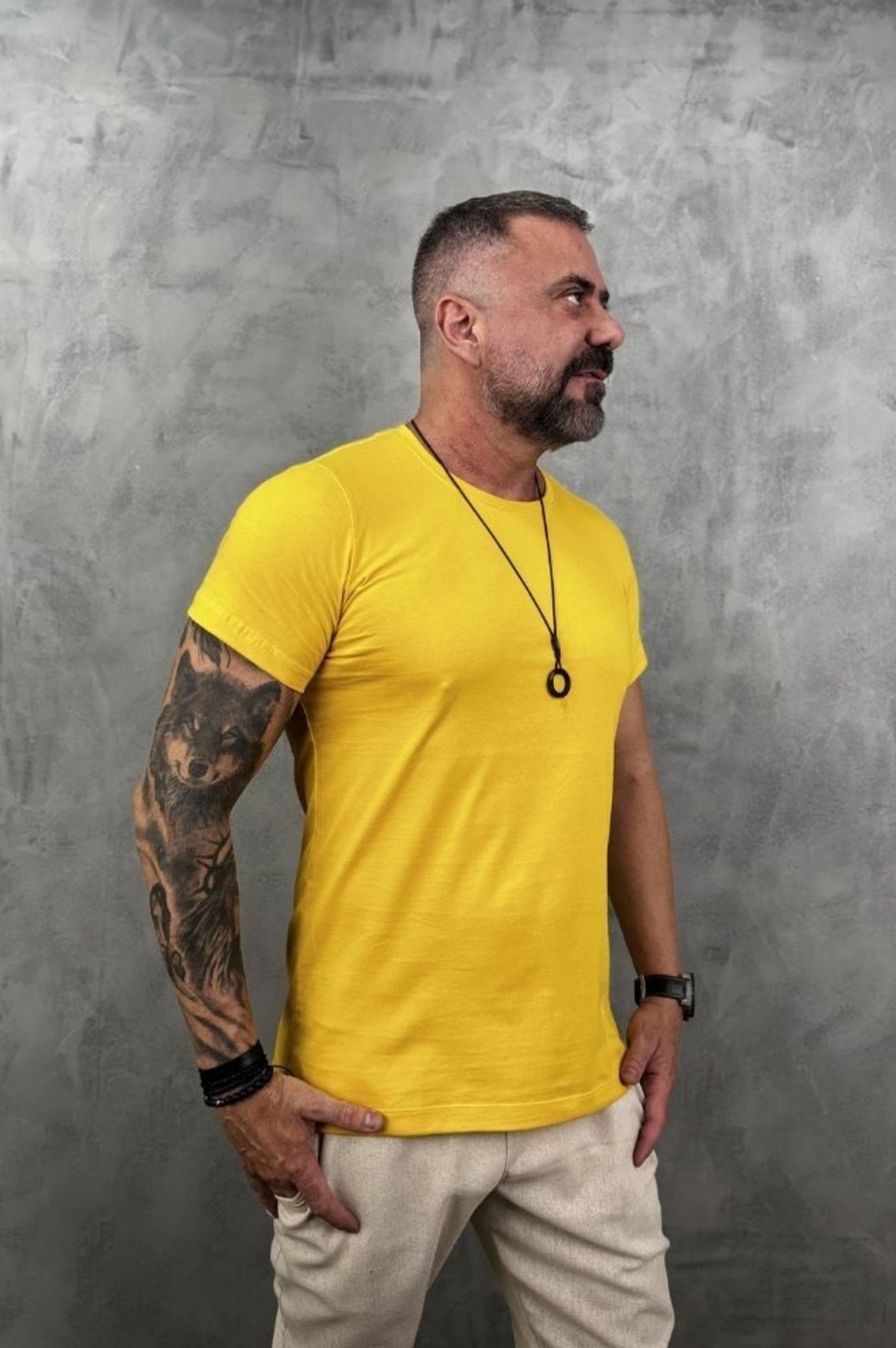 Camiseta Peletizada Slim Amarela