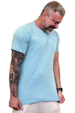 Camiseta Peletizada Slim Azul Claro