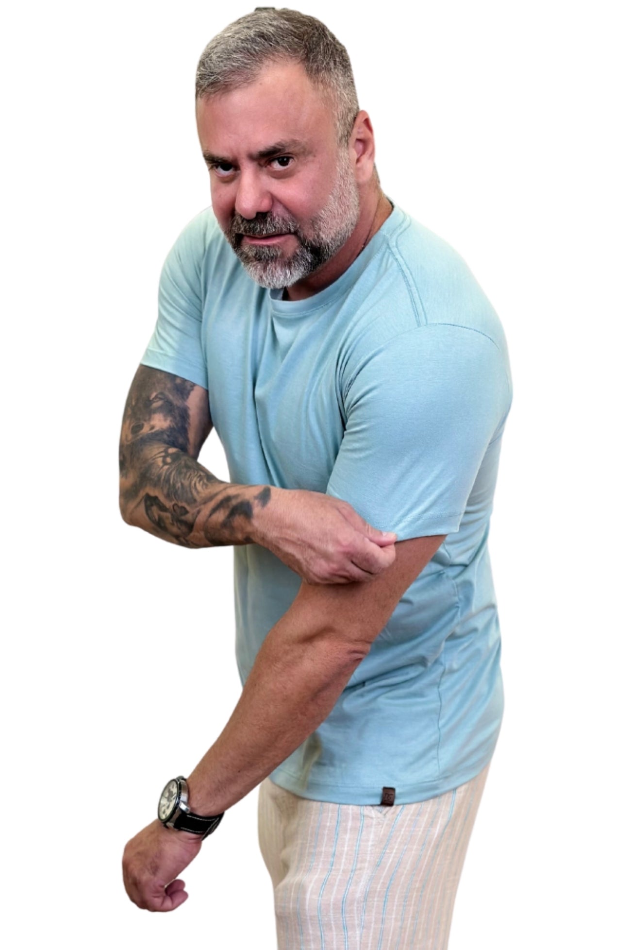 Camiseta Peletizada Slim Azul Claro