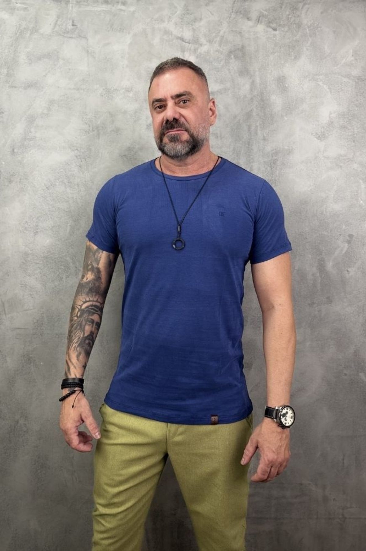 Camiseta Peletizada Slim Azul Marinho