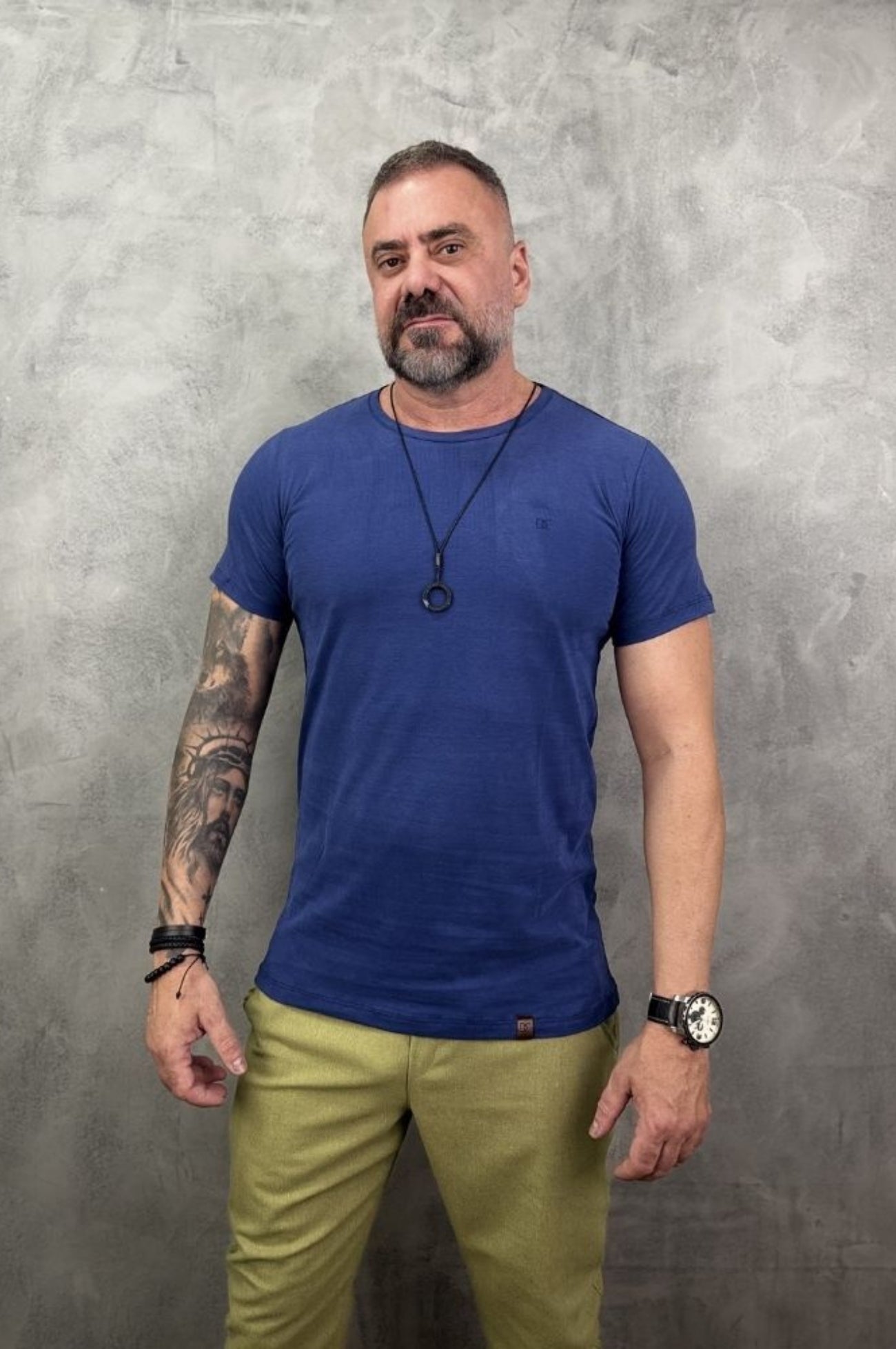 Camiseta Peletizada Slim Azul Marinho