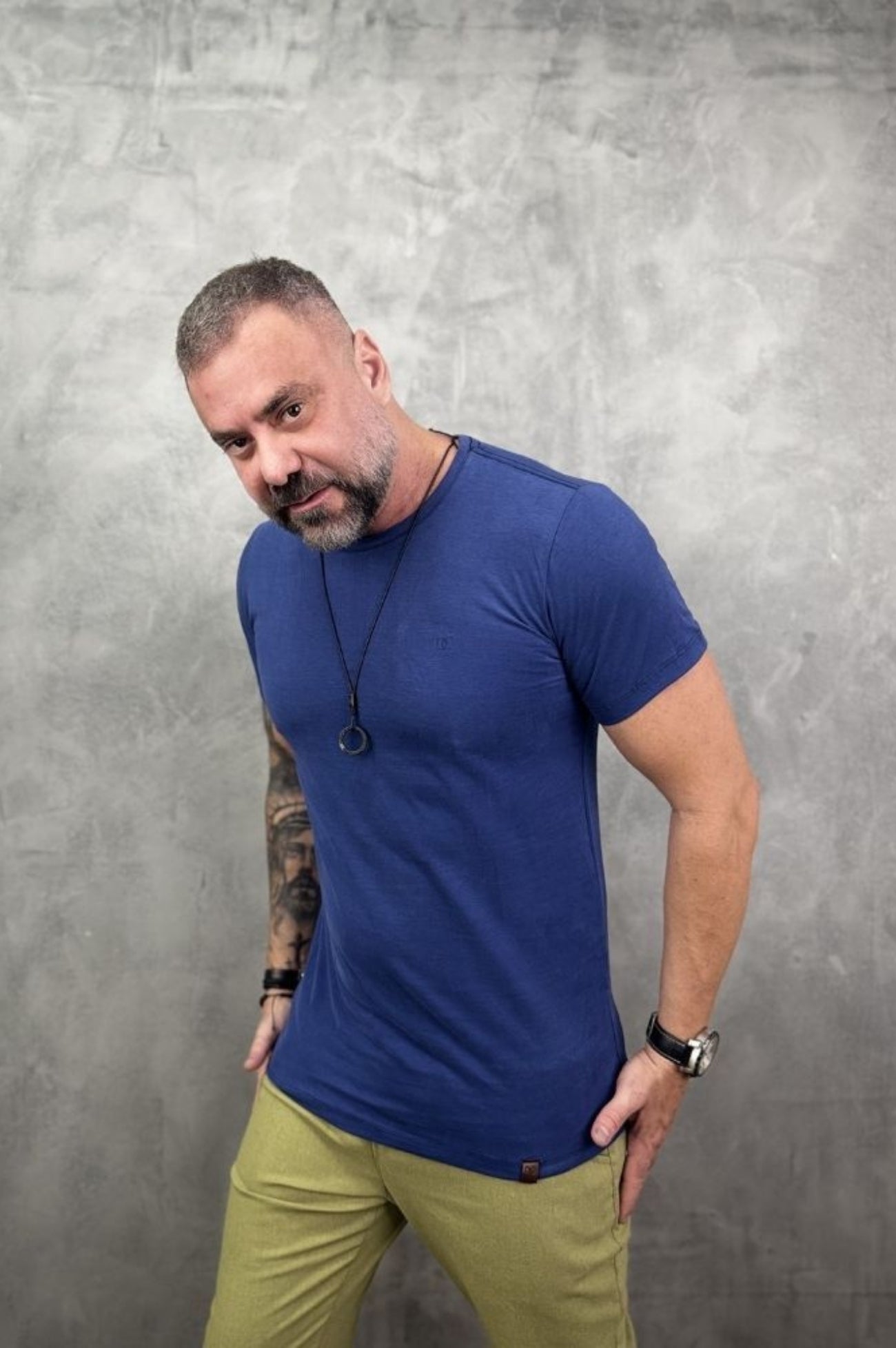 Camiseta Peletizada Slim Azul Marinho