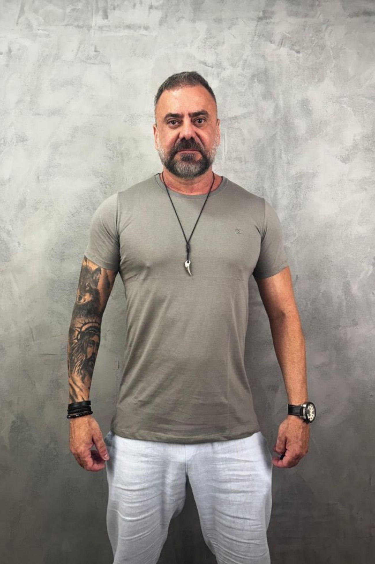 Camiseta Manga Curta Peletizada Slim Chumbo Premium