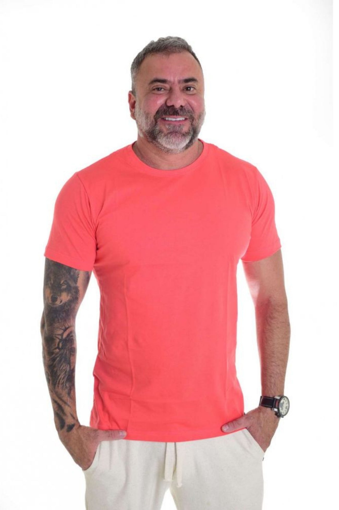 Camiseta Peletizada Slim coral