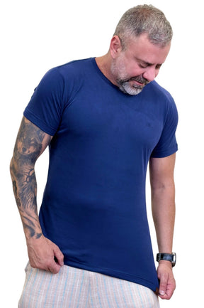 Camiseta Peletizada Slim Marinho