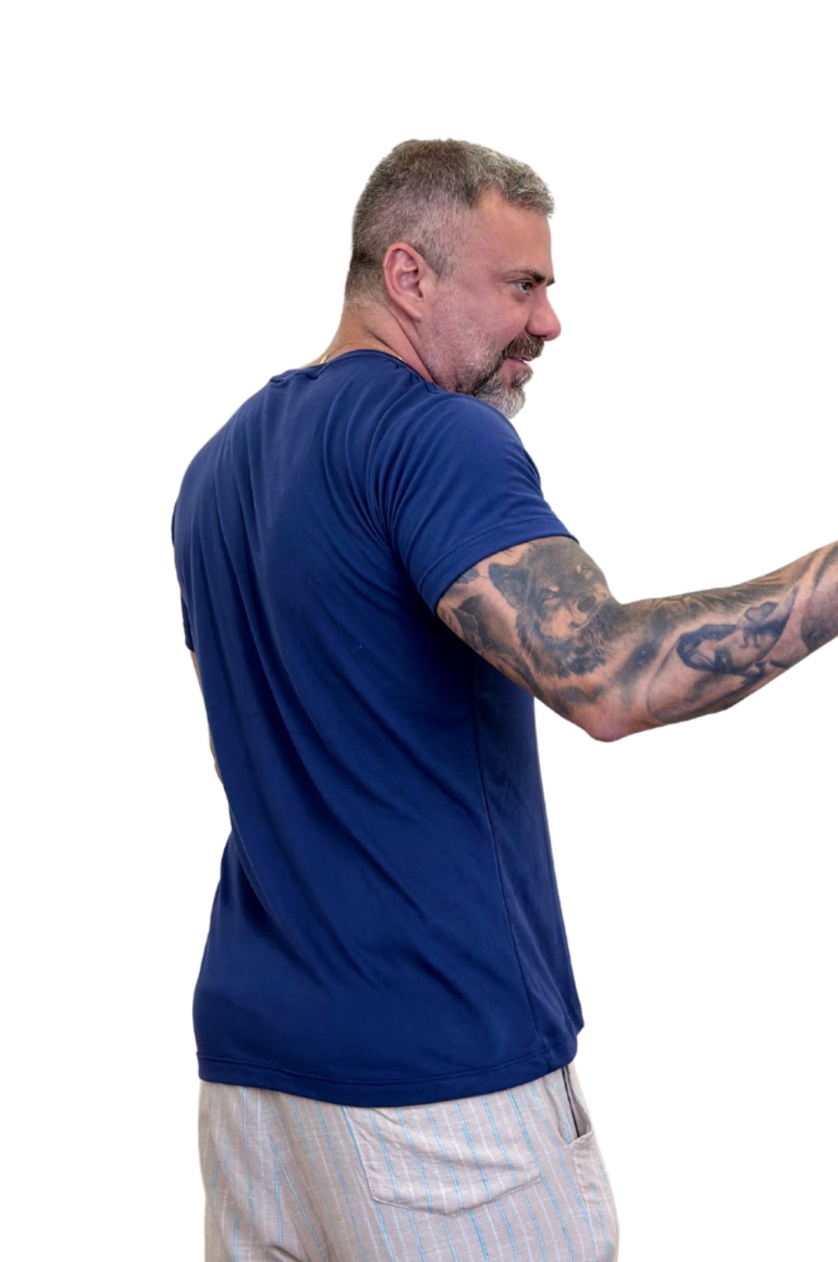 Camiseta Peletizada Slim Marinho