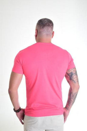 Camiseta Peletizada Slim Mescla Vermelha Rosa