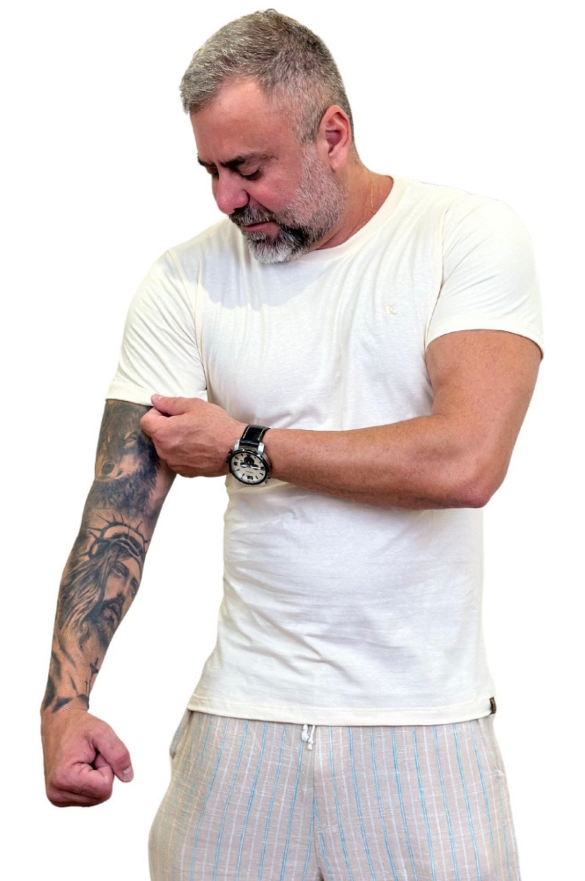 Camiseta Peletizada Slim Off White