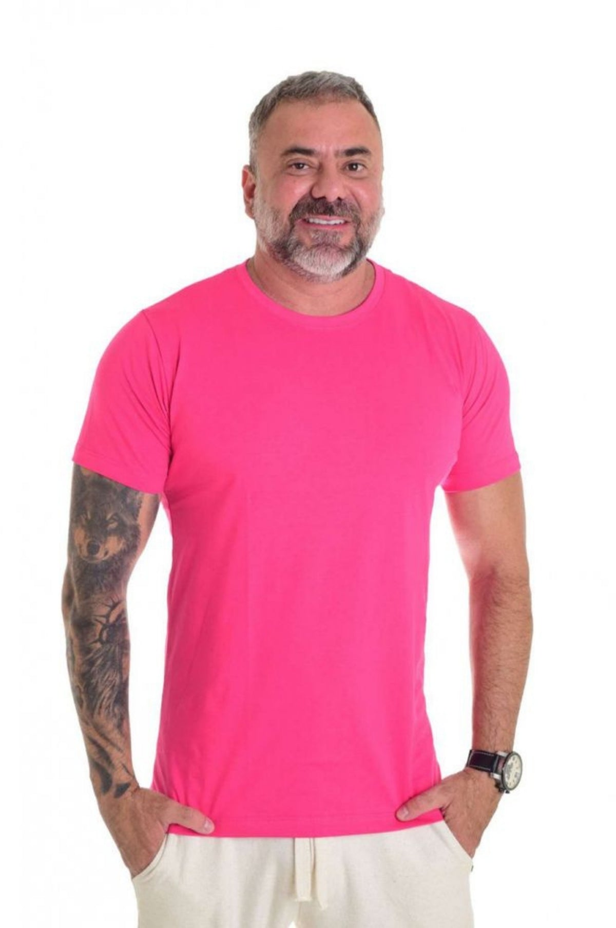 Camiseta Peletizada Slim Rosa Pink