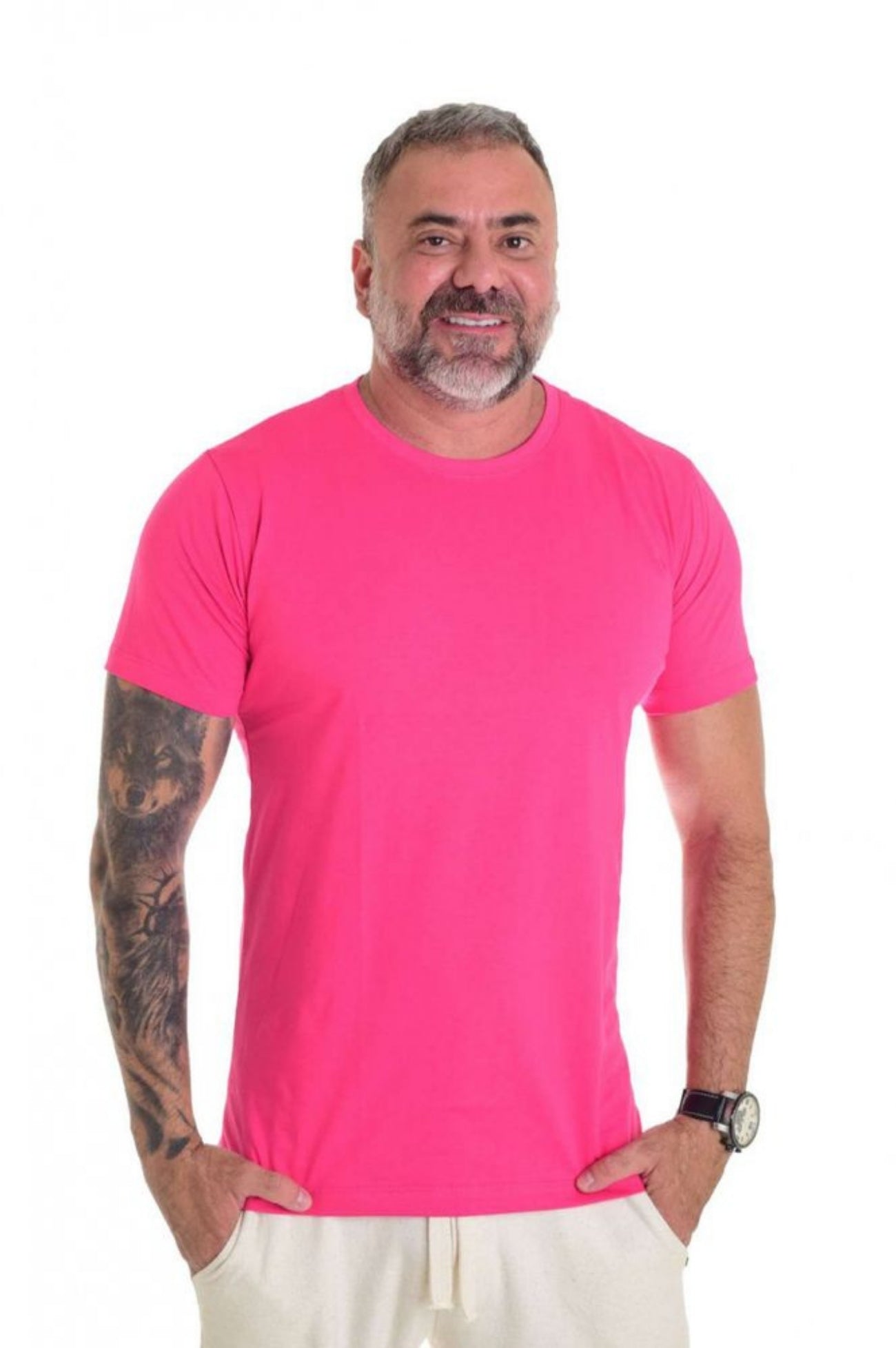 Camiseta Peletizada Slim Rosa Pink