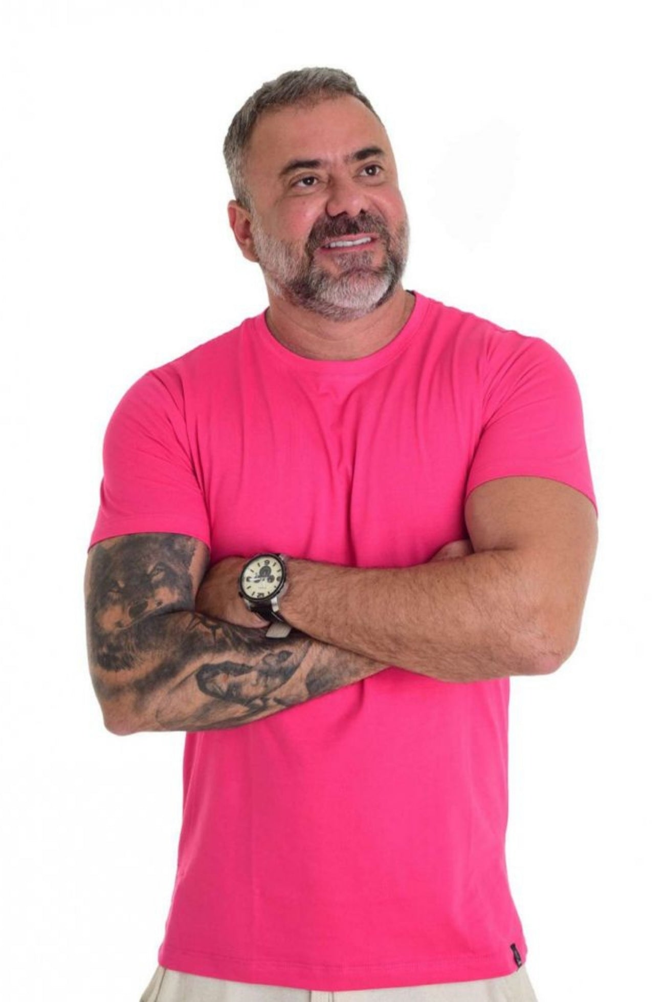 Camiseta Peletizada Slim Rosa Pink