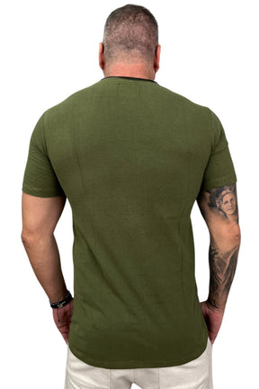 Camiseta Peletizada Slim Verde Oliva