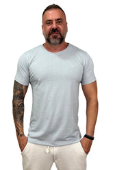 Camiseta Slim 100% Algodão Premium acetinado Gelo