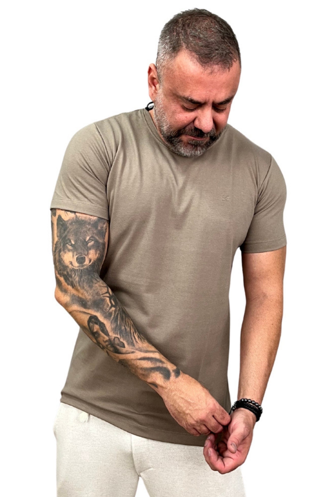 Camiseta Slim Algodão 100% Premium Acetinado Marrom