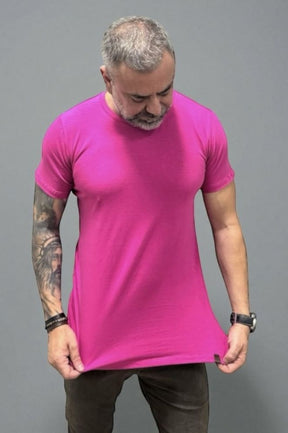 Camiseta Algodão Egípcio Rosa Choque