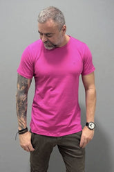 Camiseta Algodão Egípcio Rosa Choque