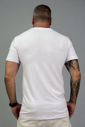 Camiseta Slim Gola V Algodão Egípcio Branca