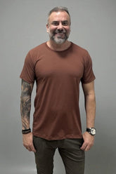 Camiseta Slim Marrom Algodão Egípcio