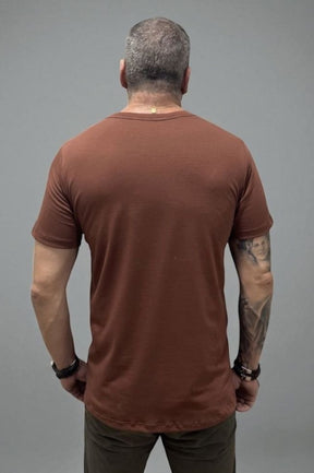 Camiseta Slim Marrom Algodão Egípcio