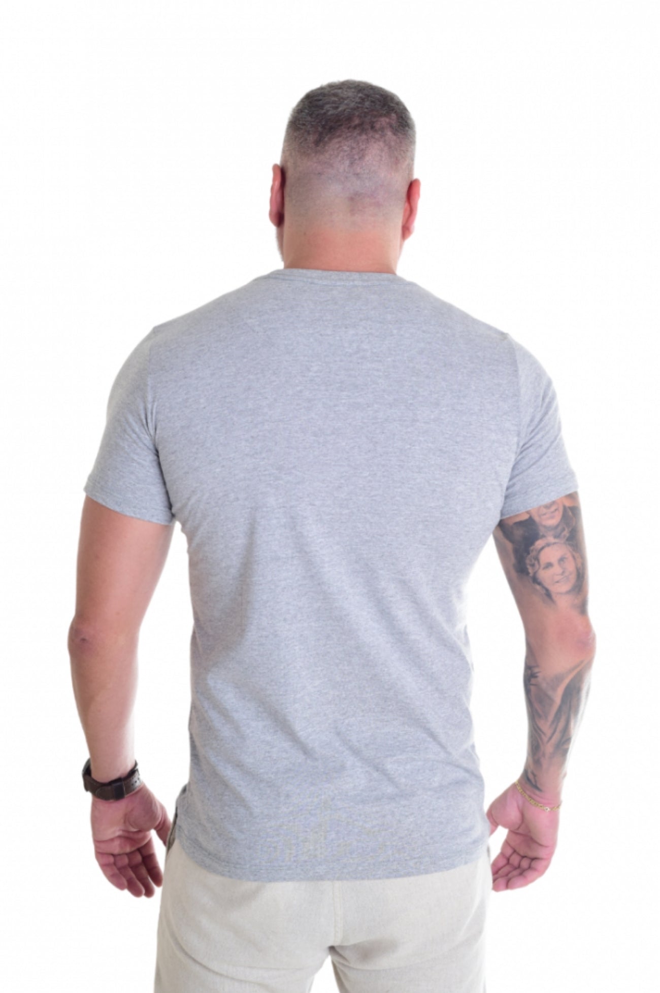 Camiseta Levinha Slim Mescla Cinza Claro