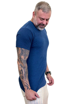 Camiseta Manga Curta Slim Mescla Marinho