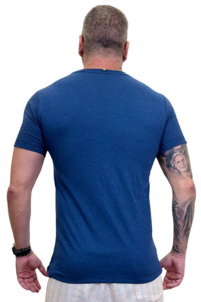 Camiseta Manga Curta Slim Mescla Marinho