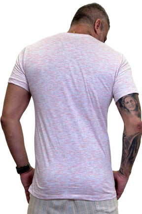 Camiseta Manga Curta Slim Mescla Rosa