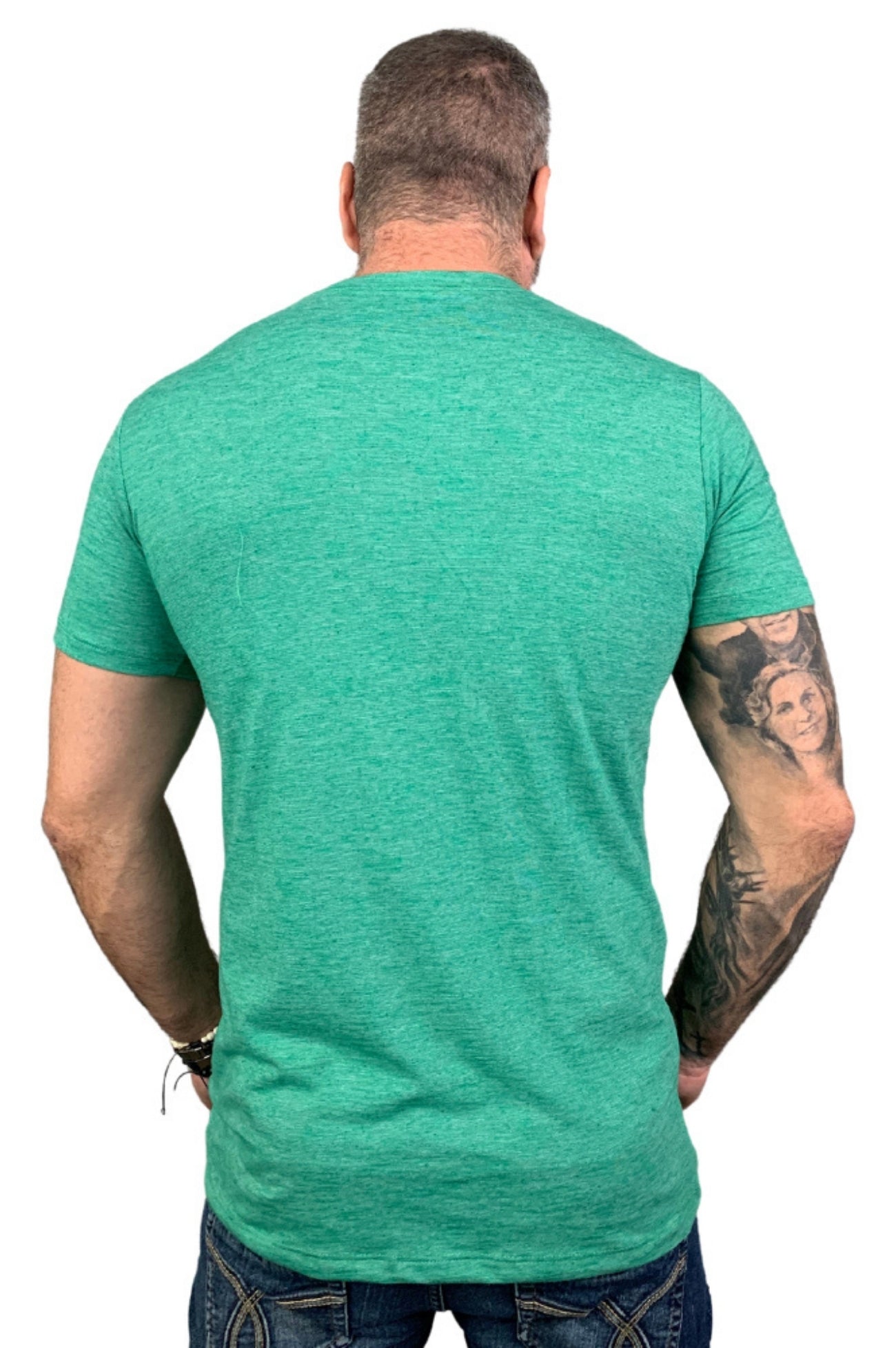 Camiseta Manga Curta Slim Mescla Verde 2