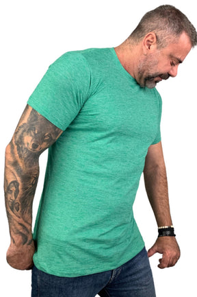 Camiseta Manga Curta Slim Mescla Verde 2