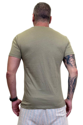 Camisa Slim Manga Curta Pima Verde