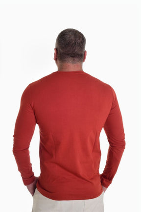 Camisa Slim Manga Longa Peletizada Laranja