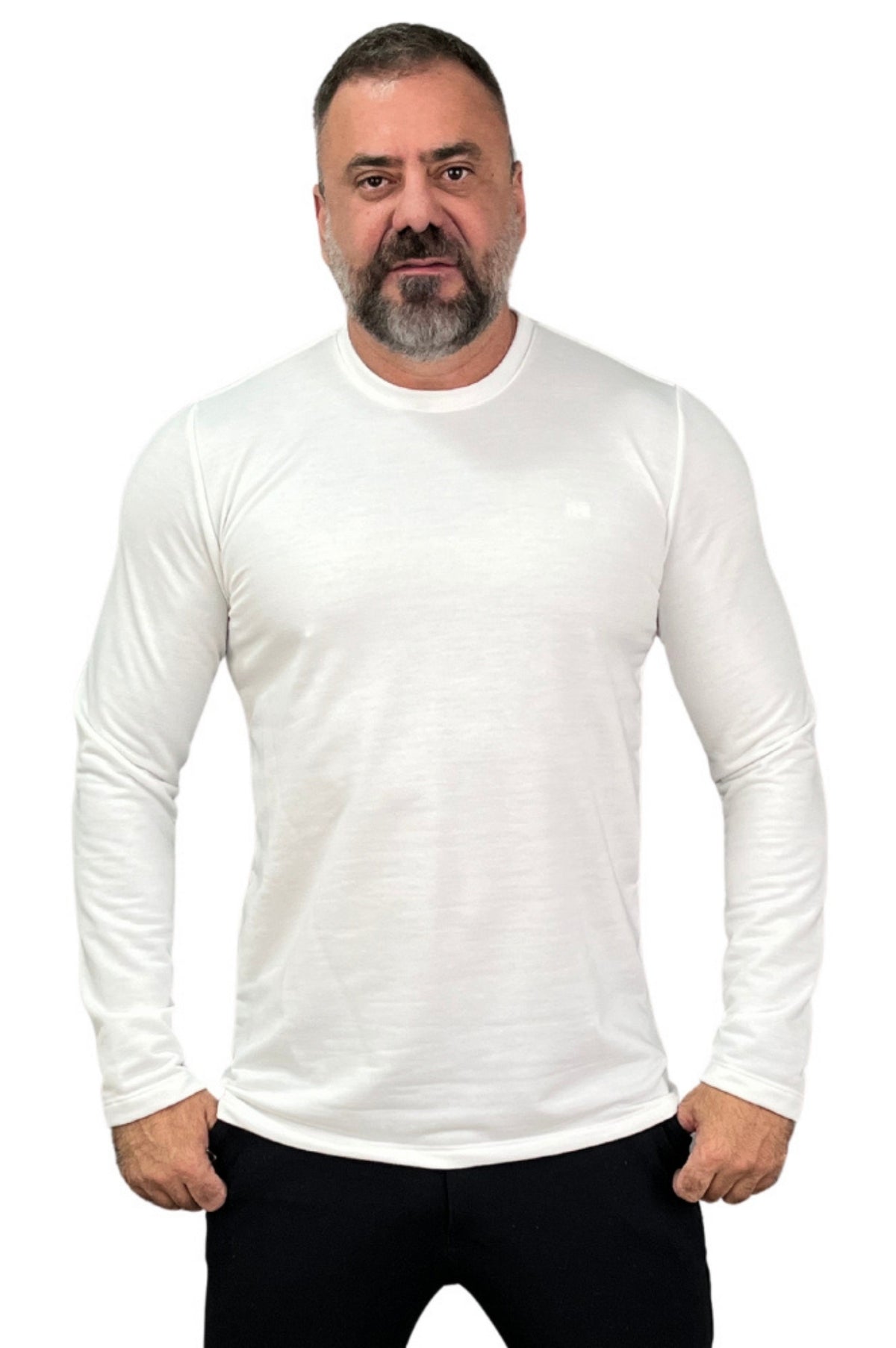Camisa Slim ML M. Premium Acetinado Branco