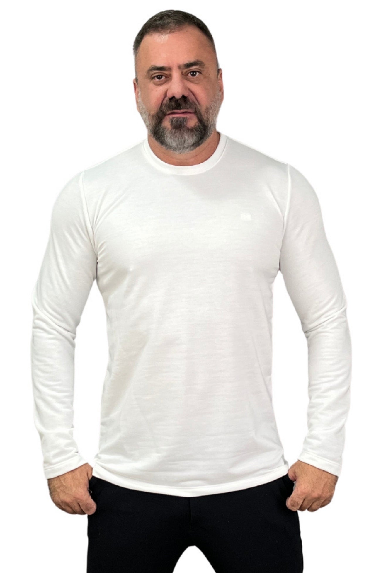Camisa Slim ML M. Premium Acetinado Branco