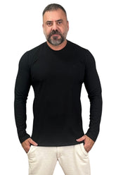Camisa slim ML M. Premium Acetinado Preta