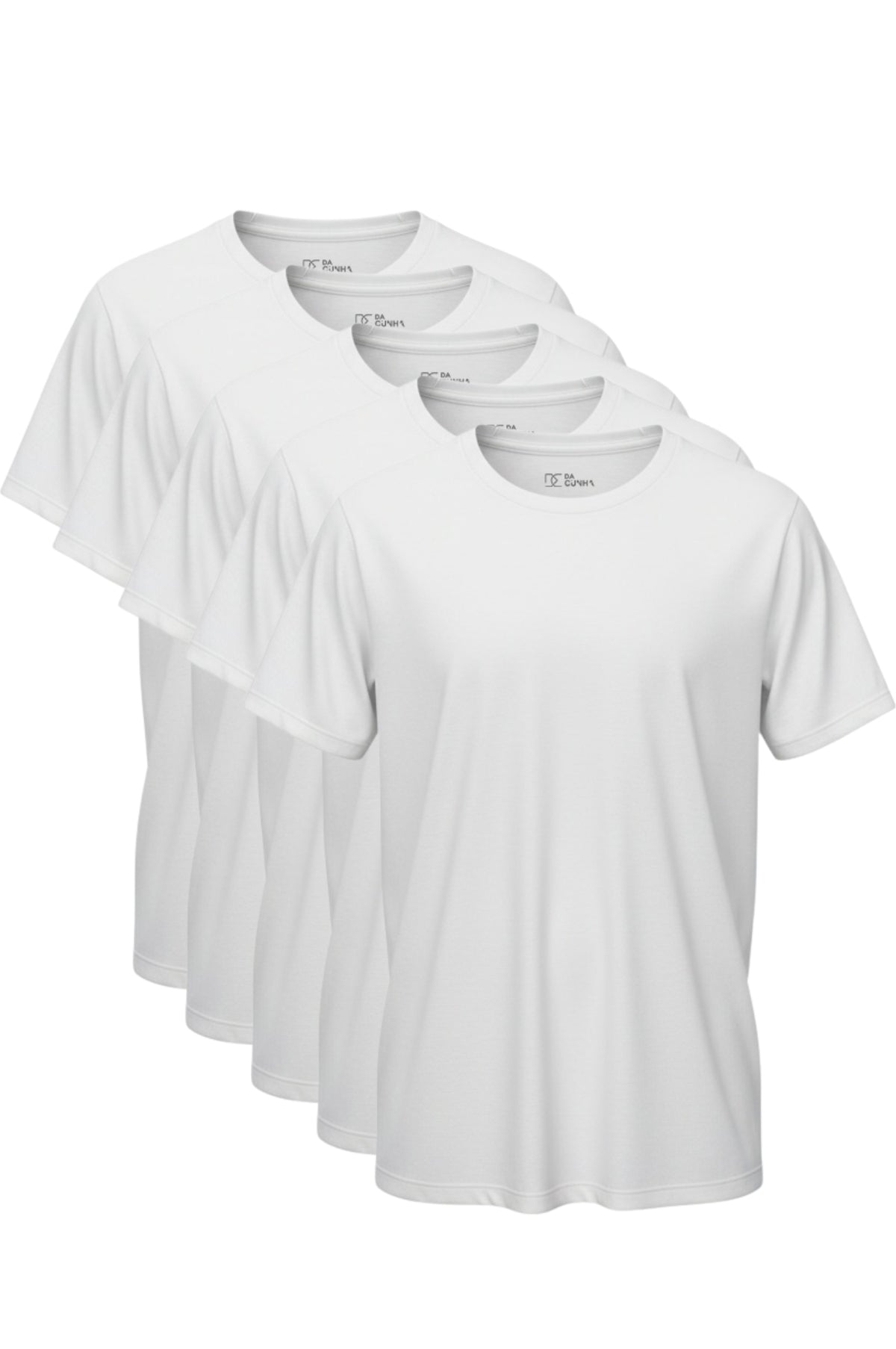 Kit 5 Camisetas Levinha Branca
