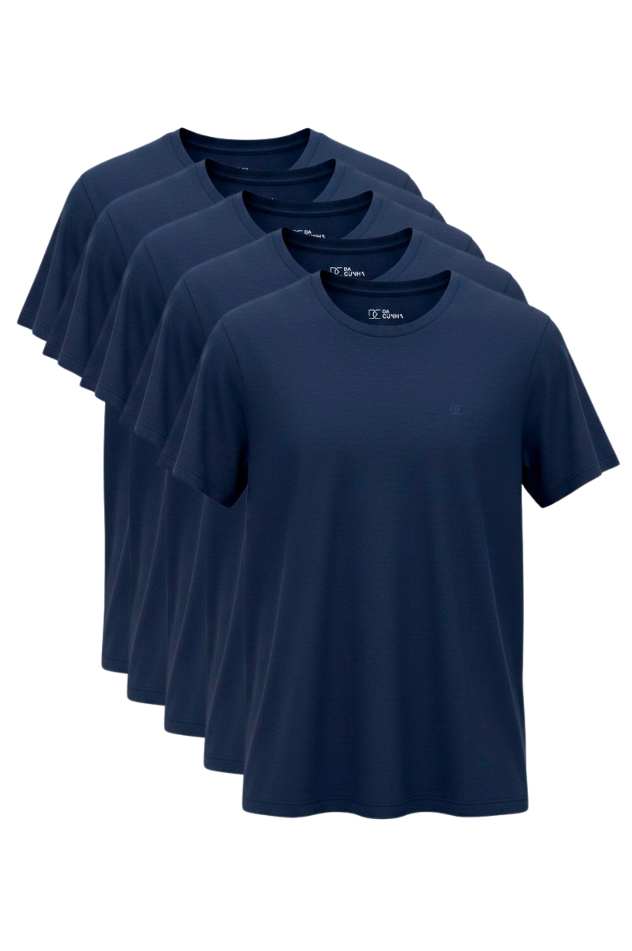 Kit 5 Camisetas Levinha Marinho