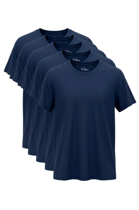 Kit 5 Camisetas Levinha Marinho