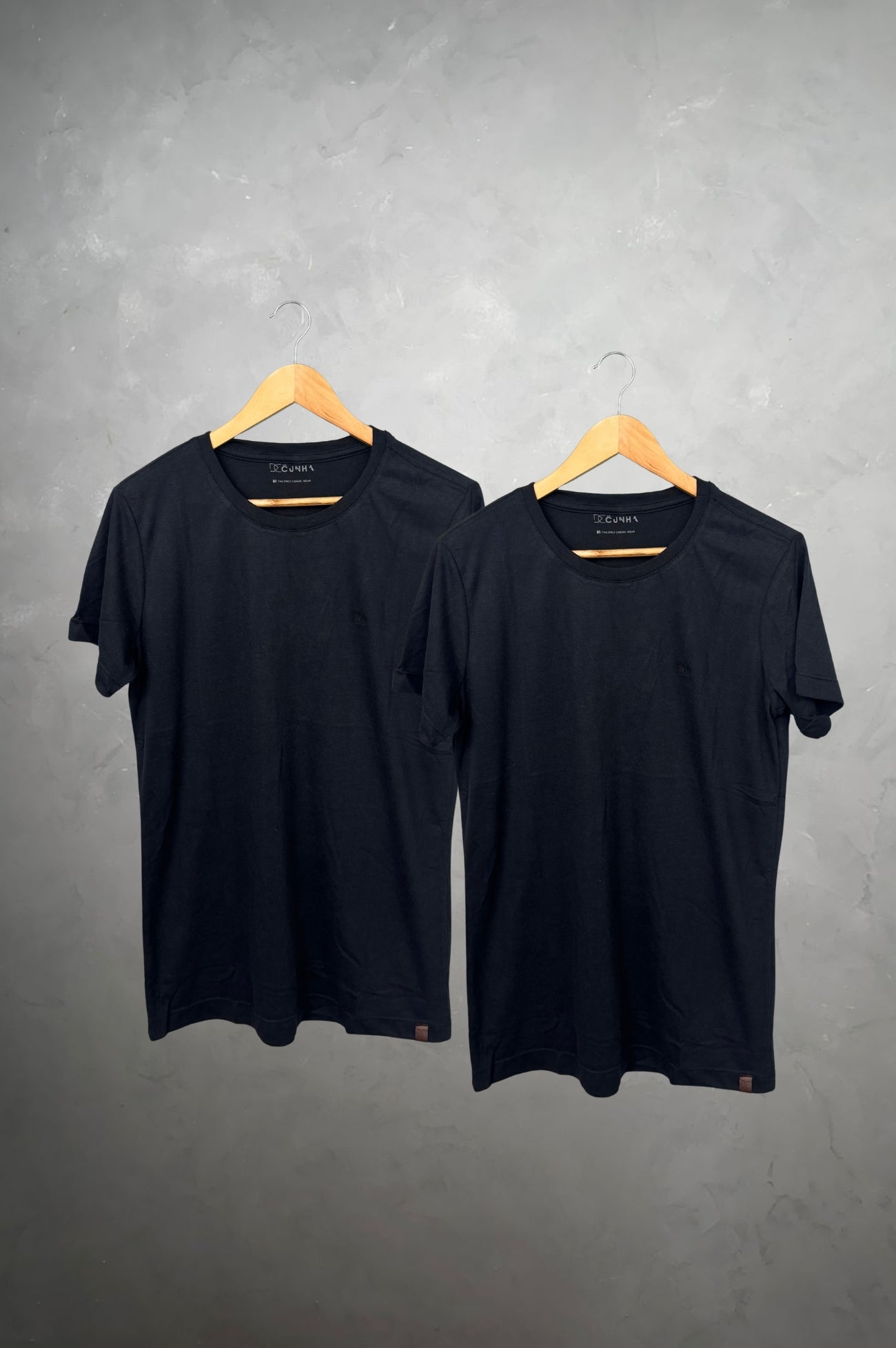 Kit 2 Camisetas Levinha Premium Preta Gramatura 190